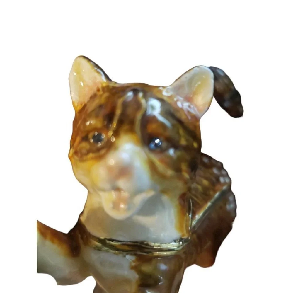 Jere jewelry cat box trinkets holder Cat and mouse
